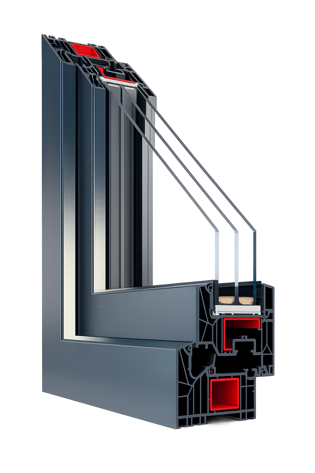 Chromový profil hliníkového okna